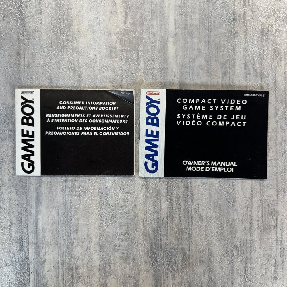 Game Boy Owners Manual DMG-GB-CAN-4 English French Information Precautions
